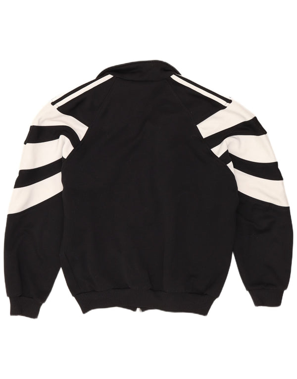 Adidas Girls Tracksuit Top Jacket 13-14 Years Black Colourblock Polyester