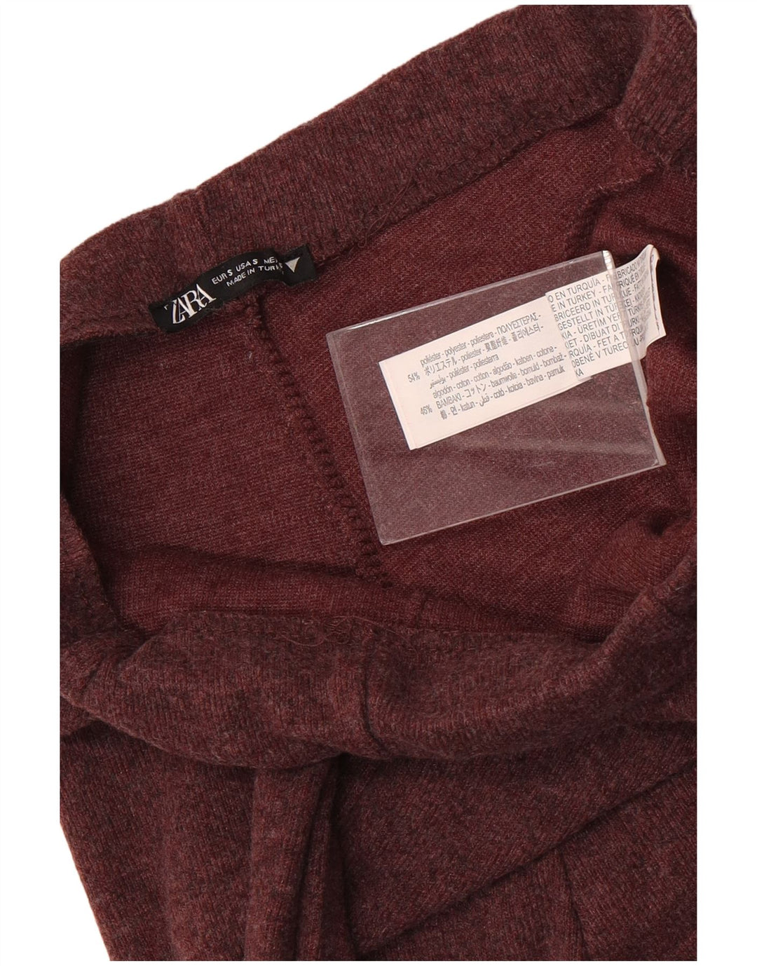 Pantaloni de trening ZARA pentru femei UK 8 Small Maroon Poliester