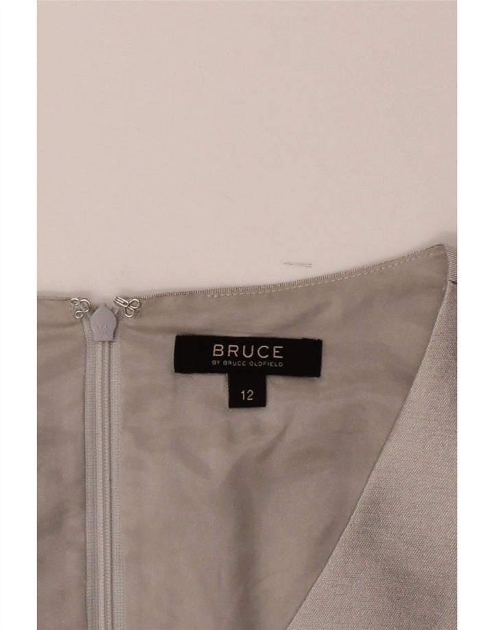 BRUCE OLDFIELD Womens Sheath Dress UK 12 Medium  Grey Wool Vintage Bruce oldfield and Second-Hand Bruce oldfield from Messina Hembry 