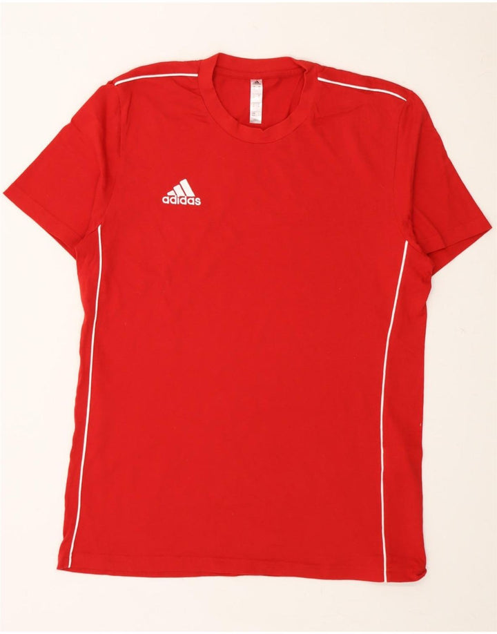 ADIDAS Mens T-Shirt Top Medium Red Cotton Vintage Adidas and Second-Hand Adidas from Messina Hembry 