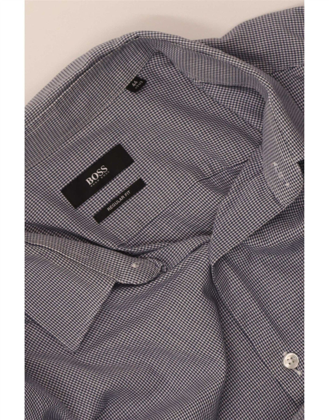 Cămașă Hugo Boss pentru bărbați, cu tăiere obișnuită, mărimea 44 17 1/2 XL, picior de găină albastru