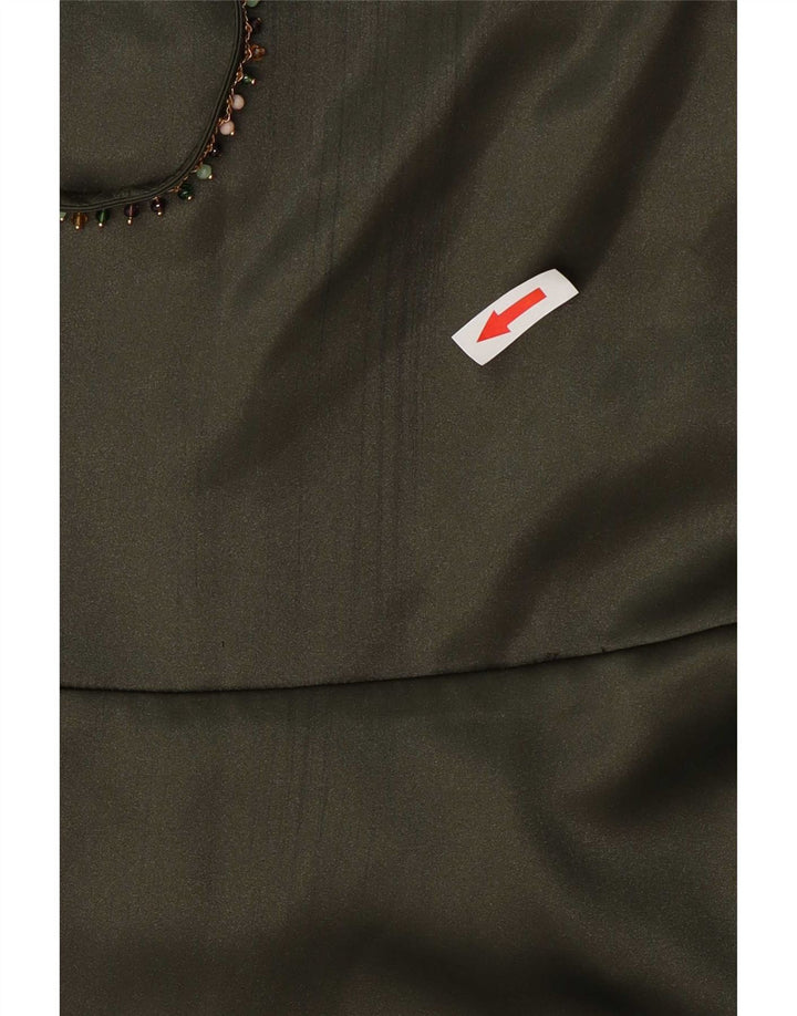 Rochie Maxi fără mâneci pentru femei Zara UK 10 Poliester verde mic