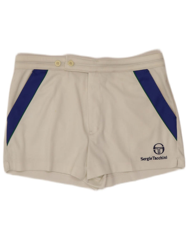 Sergio Tacchini Pantaloni scurți chino pentru bărbați IT 48 Medium W32 White Colorblock