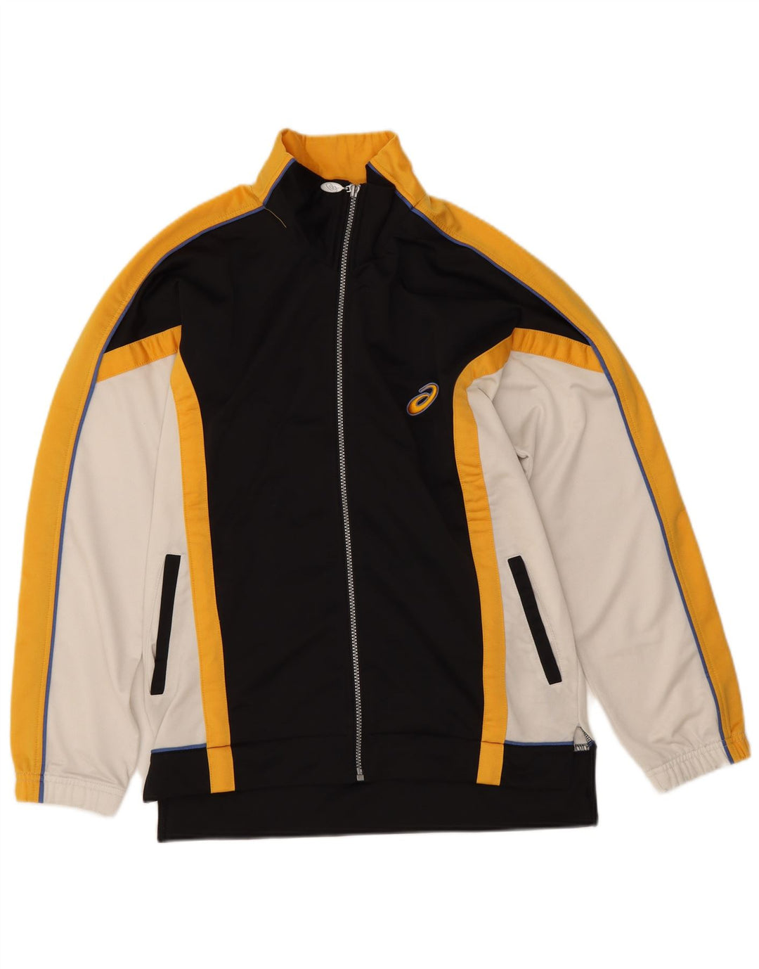 Jachetă de top pentru trening grafic Asics pentru bărbați XS, poliester color bloc negru