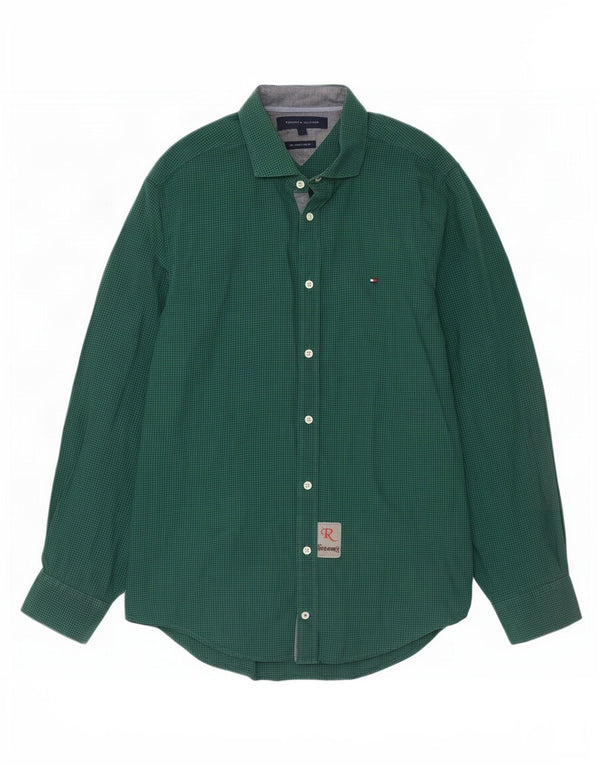 Cămașă pentru bărbați Tommy Hilfiger New York Fit, mică, verde, din bumbac
