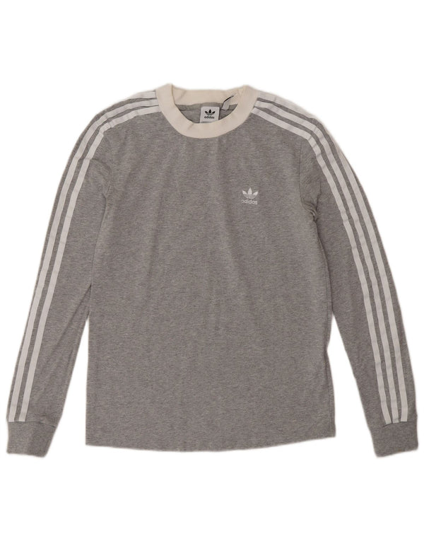 Top pentru femei Adidas cu mânecă lungă UK 8 Small Gri Bumbac