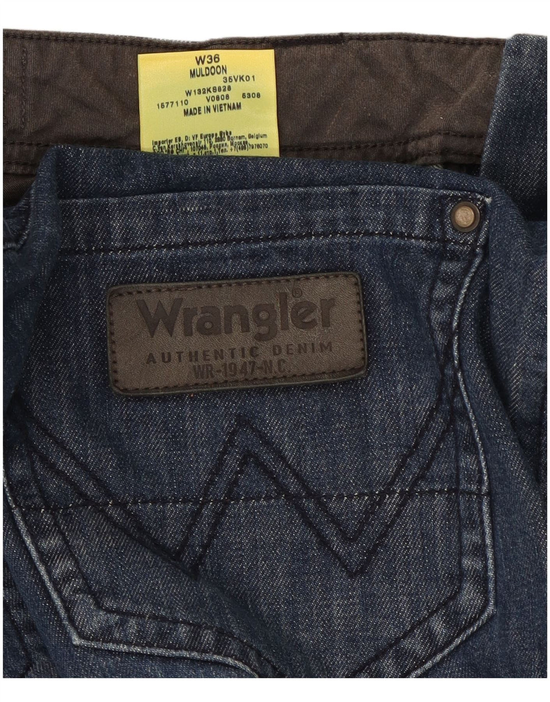 Pantaloni scurți din denim cargo Wrangler pentru bărbați W36, bumbac albastru mare