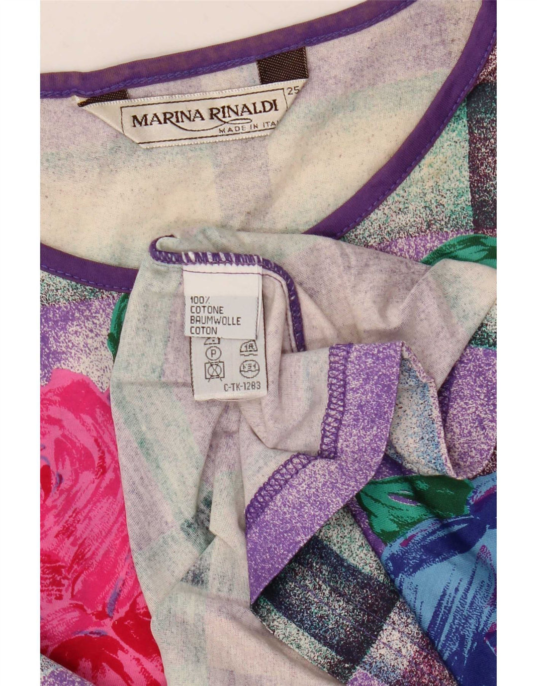 Marina Rinaldi Tricou cu grafic pentru femei Mărimea top 25 mare multicolor