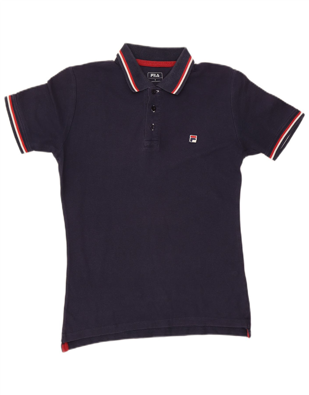 Cămașă polo Fila pentru bărbați, bumbac cu dungi, albastru marine