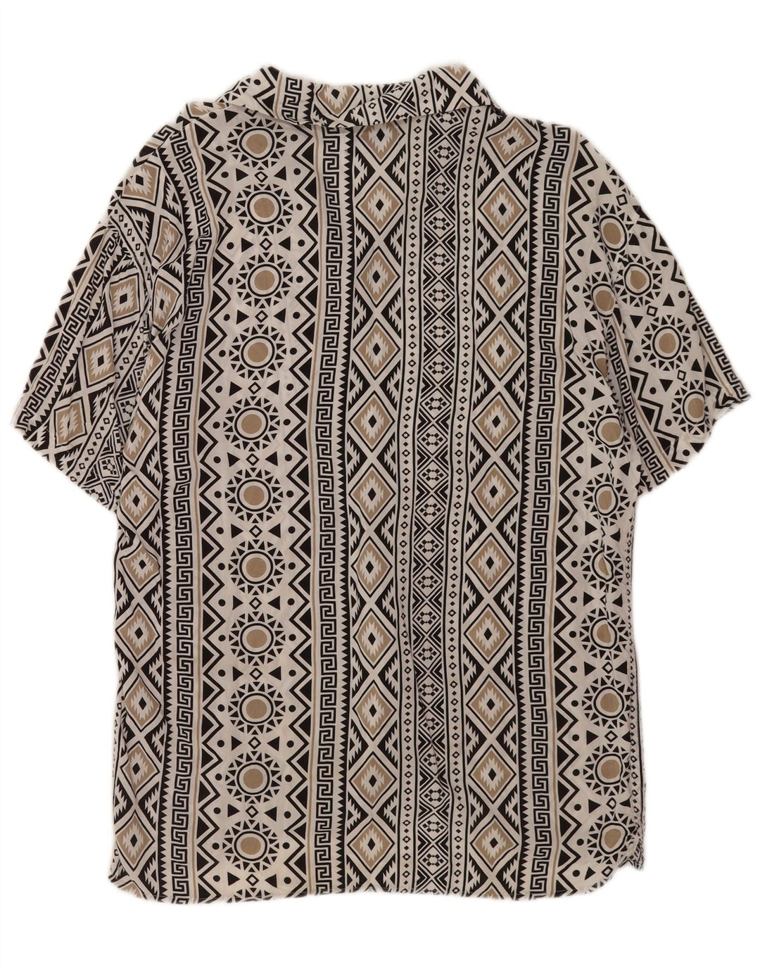 Cămașă Jack & Jones pentru bărbați cu mânecă scurtă, mică, albă, din viscoză geometrică