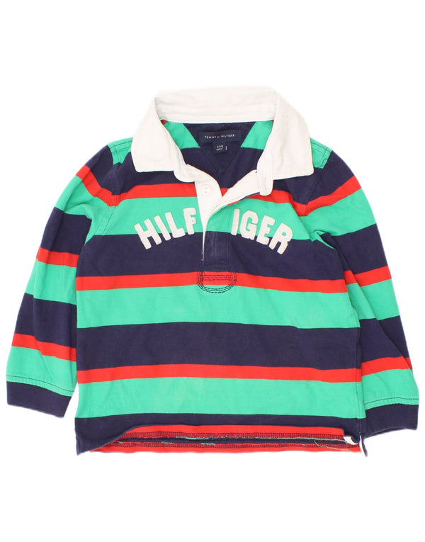 Tricou polo grafic rugby Tommy Hilfiger pentru baieti 2-3 ani multicolor