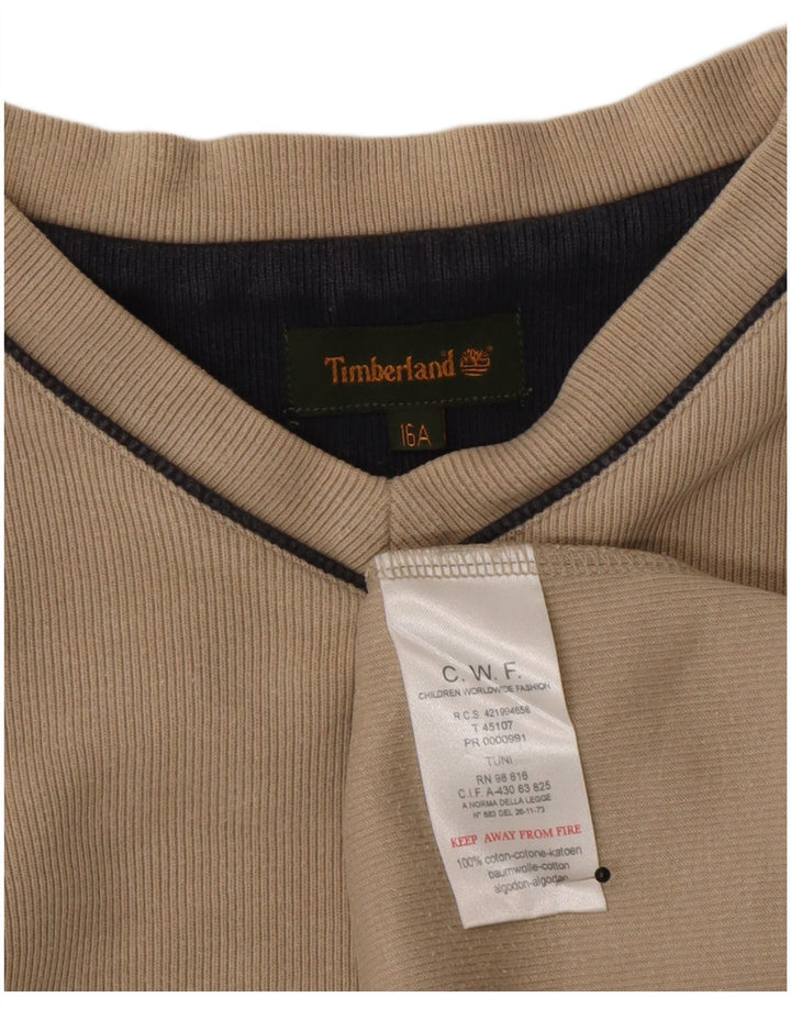 Timberland Top pentru băieți cu mânecă lungă 15-16 ani, bej, bumbac
