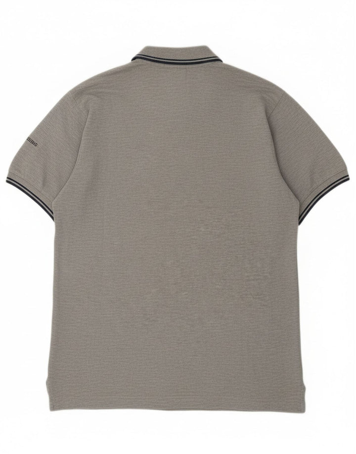 Marina Yachting Tricou polo cu grafică pentru bărbați, bumbac gri mediu