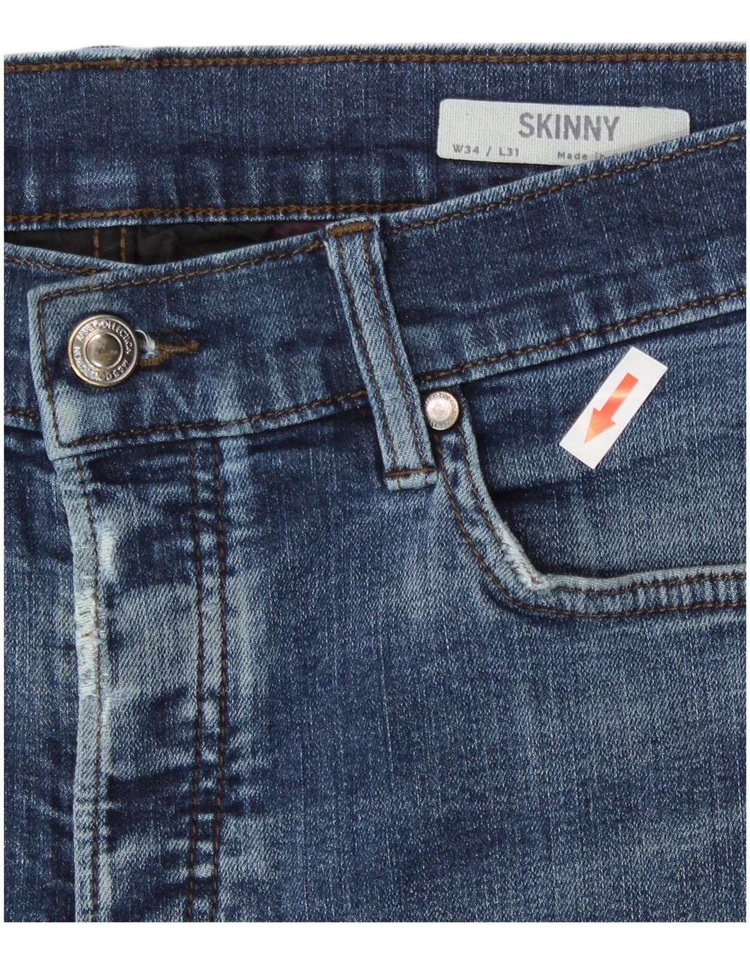 Blugi skinny pentru bărbați Marks & Spencer W34 L28 Bumbac albastru