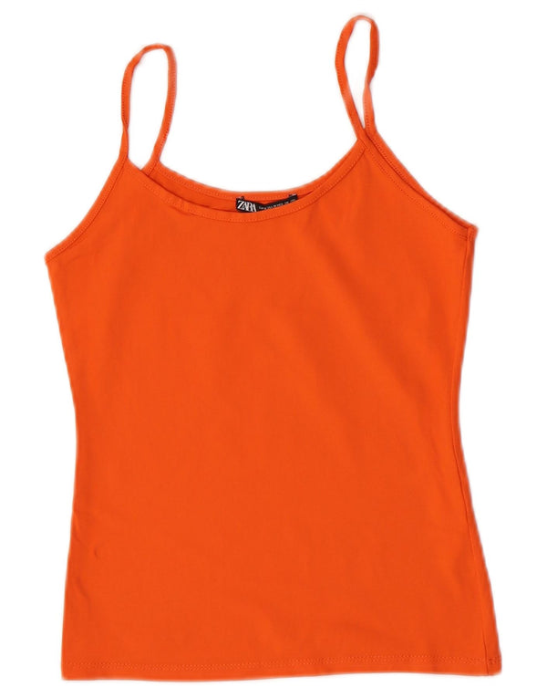 Top camis pentru femei Zara UK 12 Medium Orange Poliamidă