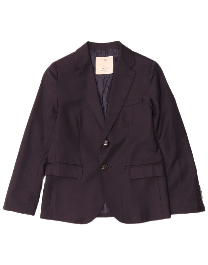Jachetă Blazer 2 Nasturi Zara Băieți 9-10 Ani Lână Bleumarin