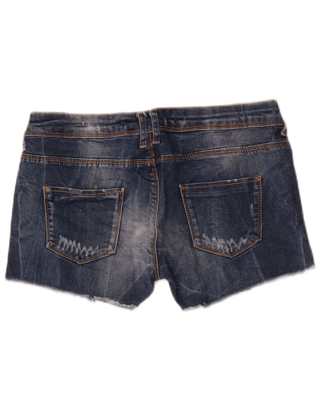 Pantaloni scurți din denim învechit pentru femei Zara EU 38 Mici W28 Albastru