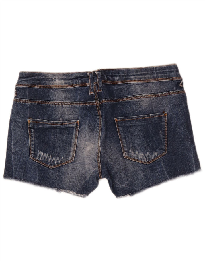 Pantaloni scurți din denim învechit pentru femei Zara EU 38 Mici W28 Albastru