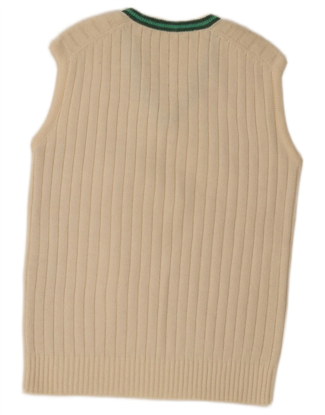 Vintage Mens Vest Tank Top IT 52 Large Off White Striped
