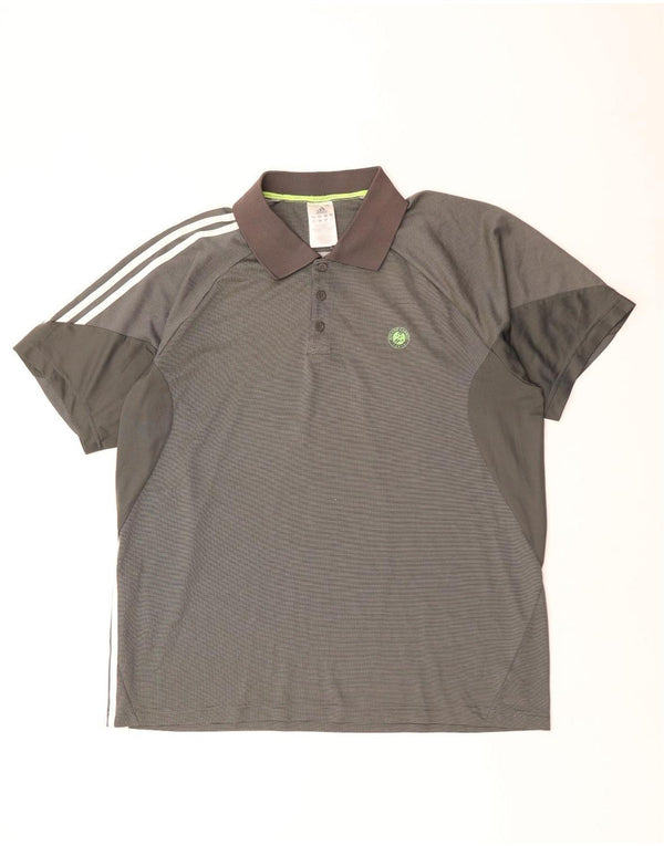 Tricou polo pentru bărbați ADIDAS Rolando Carros XL, gri cu dungi