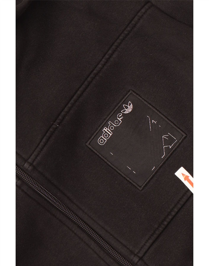 Pulover Adidas pentru bărbați, cu fermoar, bumbac mediu negru