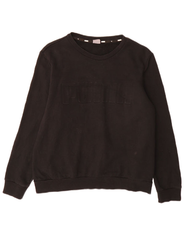 Puma Womens Graphic Sweatshirt Jumper UK 14 Large Black Cotton