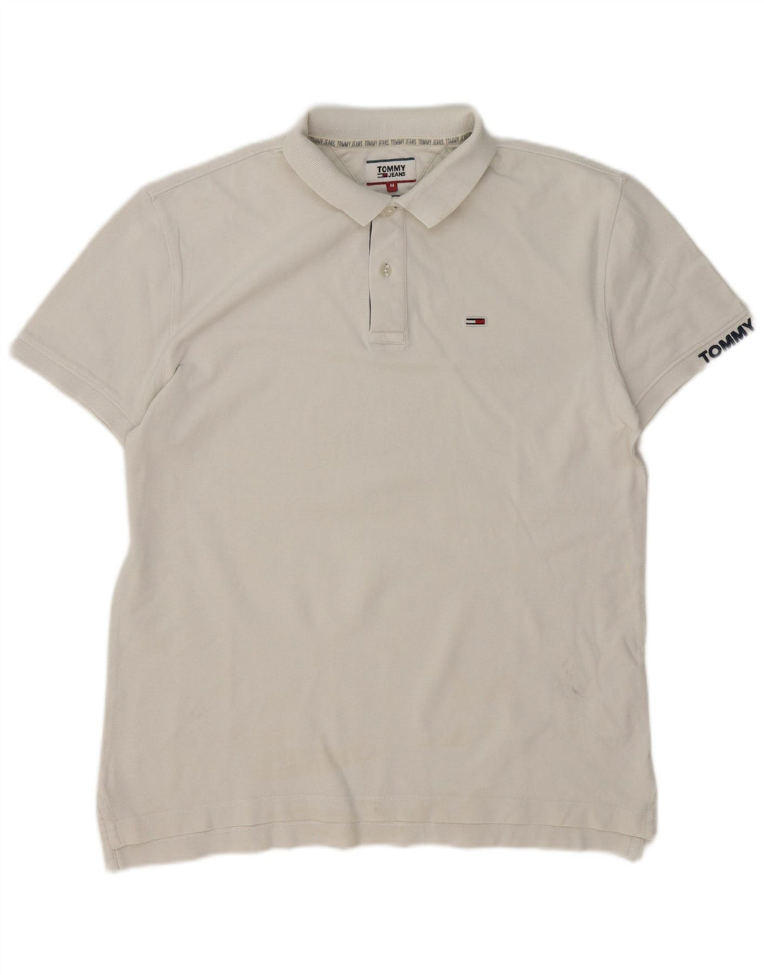 Tricou polo Tommy Hilfiger pentru bărbați, bumbac alb mediu