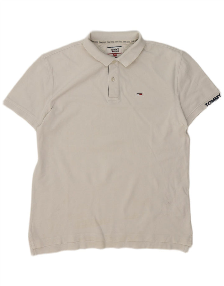 Tricou polo Tommy Hilfiger pentru bărbați, bumbac alb mediu