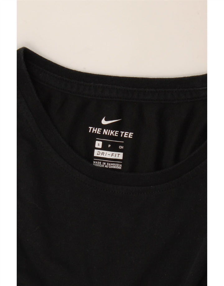Top cu vestă grafică Nike Dri Fit pentru femei UK 10 Small Black