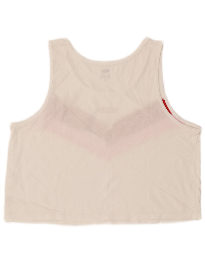 Levi's Crop Graphic Vest Top pentru femei UK 14 Large White Colorblock