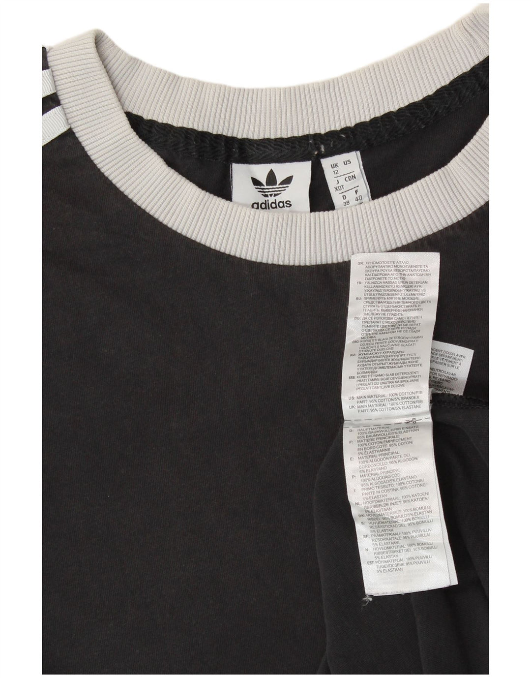 Tricou grafic ADIDAS pentru femei Top UK 12 Medium Black Bumbac