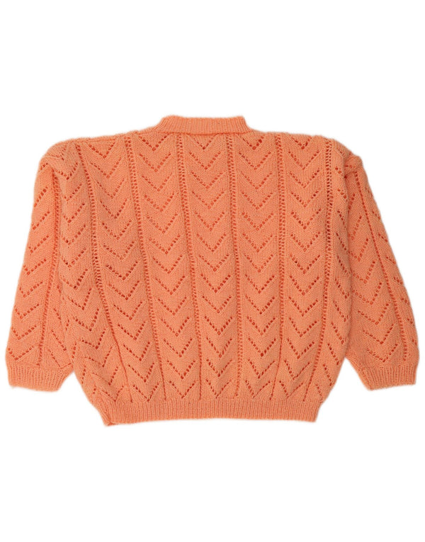 Pulover vintage cu gât țestoasă supradimensionat pentru femei UK 18 XL portocaliu