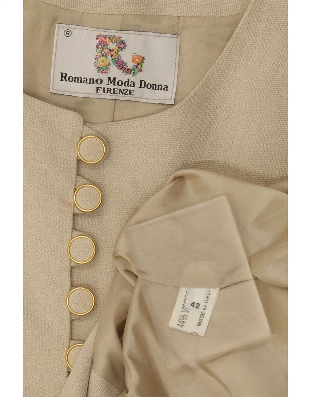 Jachetă vintage pentru damă cu grafică IT 42 Medium Beige Animal Print