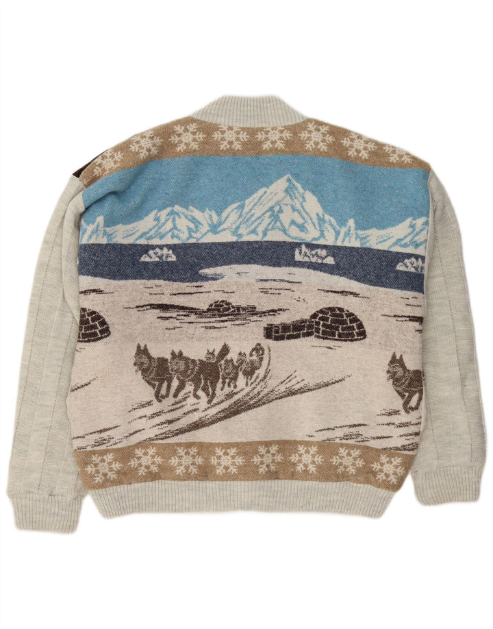 Pulover cardigan grafic pentru bărbați VINTAGE IT 48/50 mediu multicolor