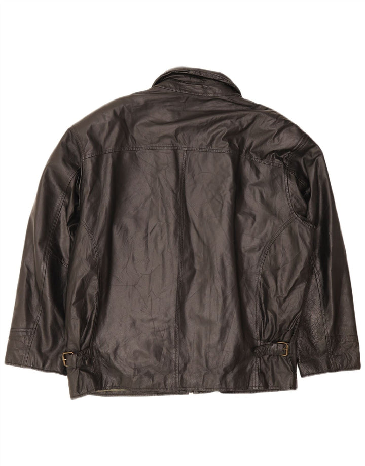 Jachetă de piele vintage pentru bărbați UK 42 XL neagră