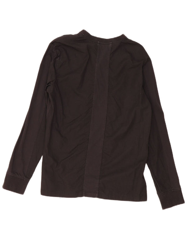 Calvin Klein Jeans Womens Top Long Sleeve UK 12 Medium Black Cotton