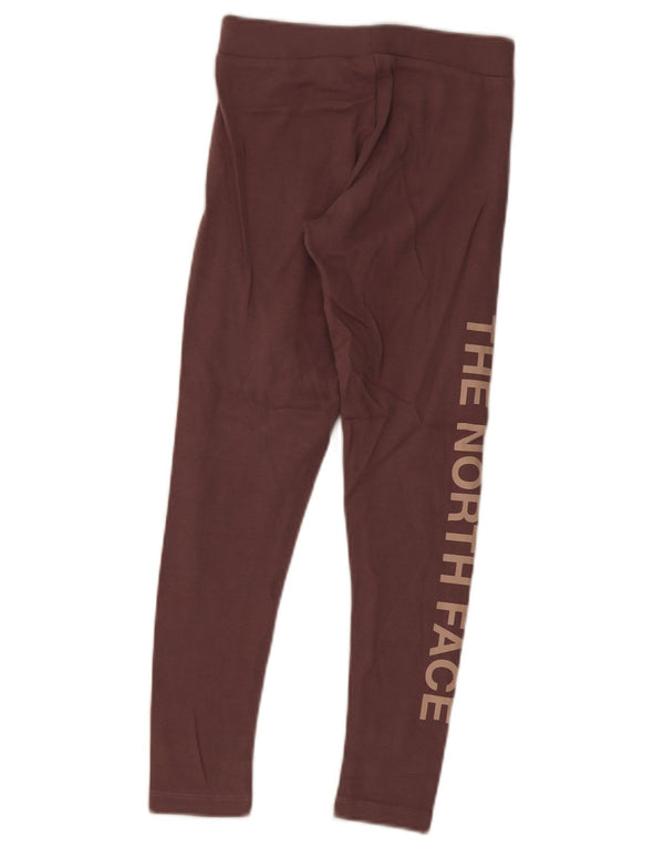 Leggings pentru fete The North Face 11-12 ani, mari din bumbac burgundy
