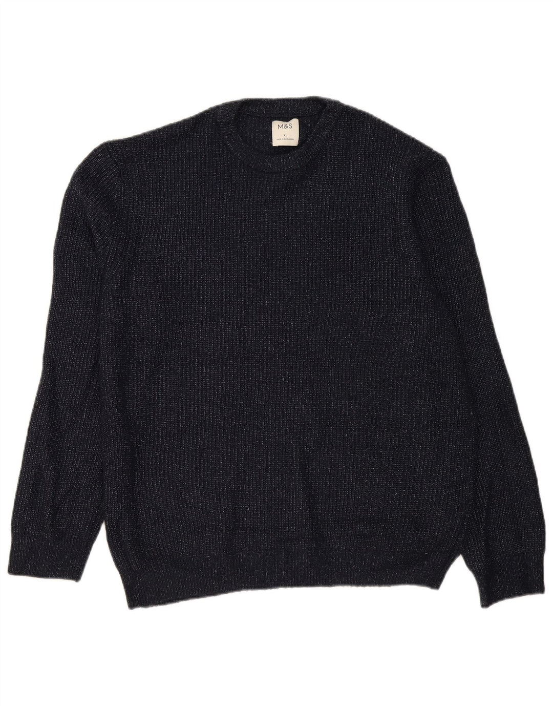 Pulover pentru bărbați Marks & Spencer, cu gât crew, XL, albastru marin pete