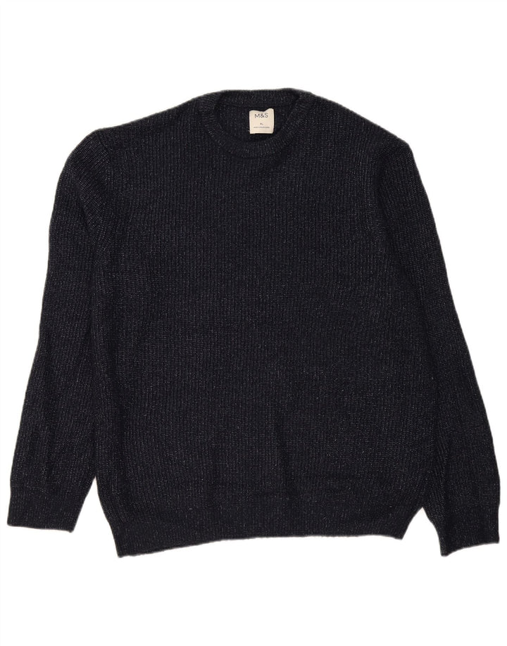 Pulover pentru bărbați Marks & Spencer, cu gât crew, XL, albastru marin pete
