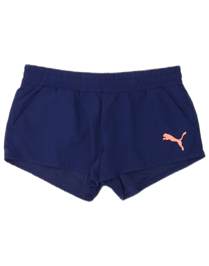 Pantaloni scurti sport Puma pentru femei UK 12 Medium Bleumarin Poliester