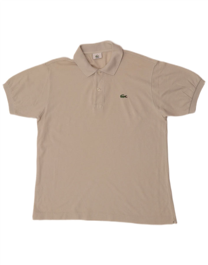 Tricou polo Lacoste pentru bărbați, mărimea 4, bumbac alb, mediu