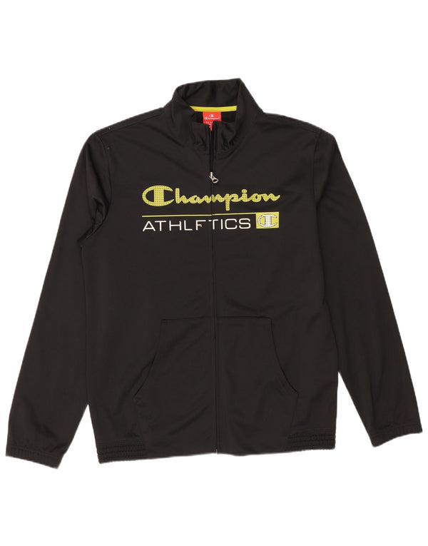 Jachetă de top pentru trening cu grafic pentru băieți Champion 15-16 ani 2XL poliester negru