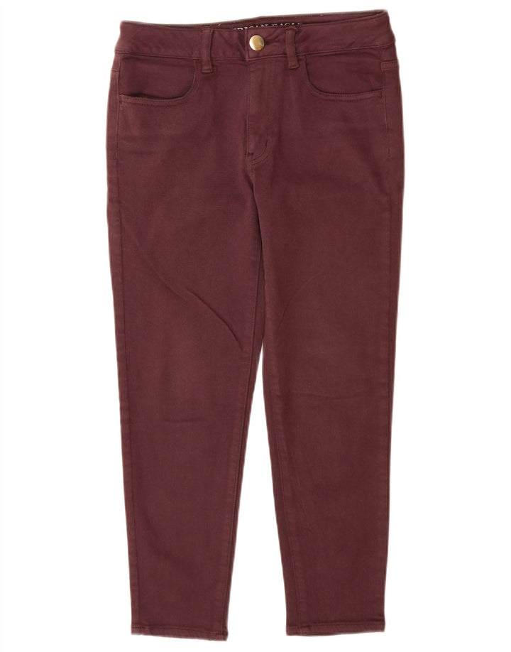 AMERICAN EAGLE OUTFITTERS Blugi tăiați pentru femei UK 8 Small W26 L24 Burgundy