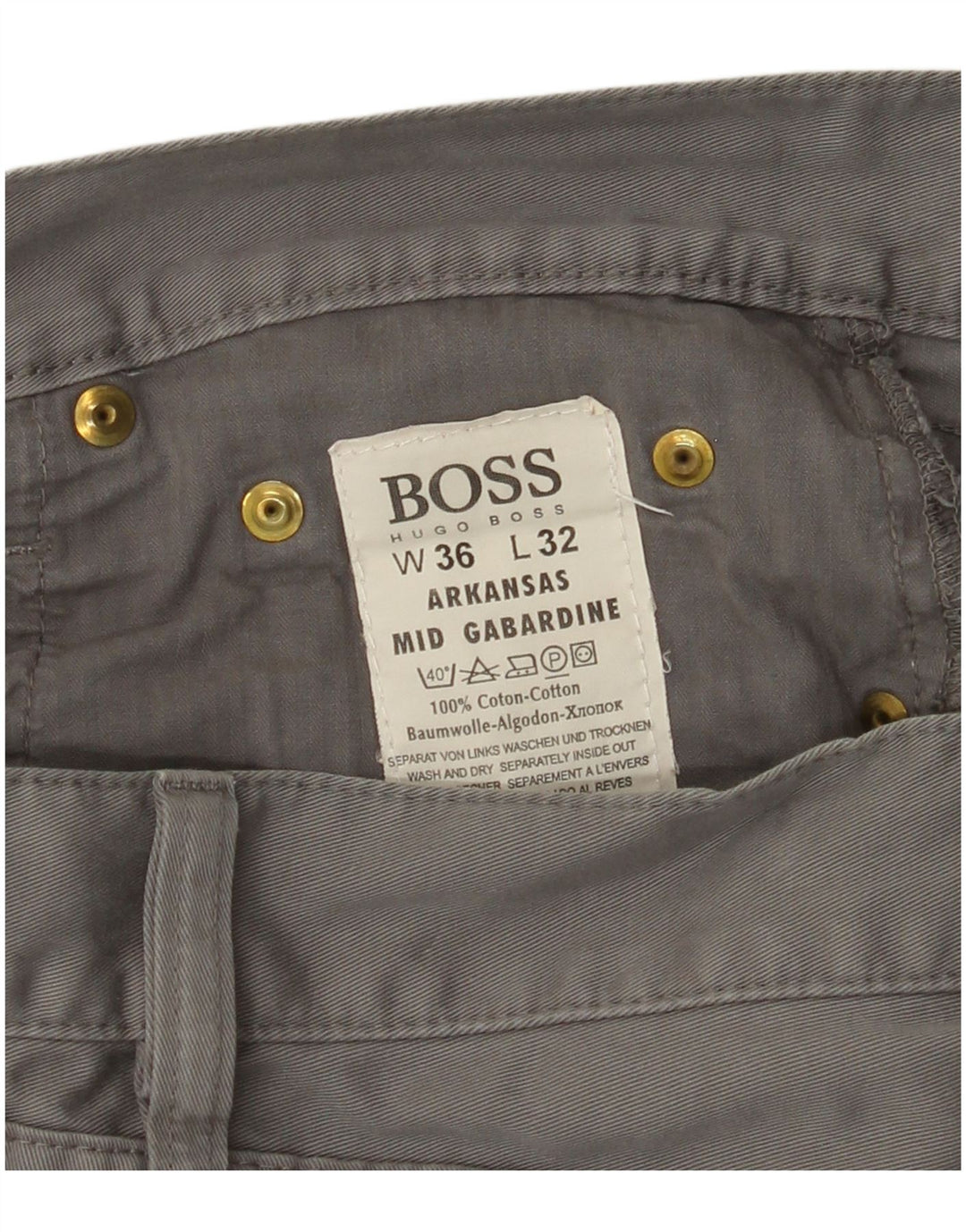 Pantaloni casual drepti pentru bărbați HUGO BOSS Arkansas W36 L32 bumbac gri