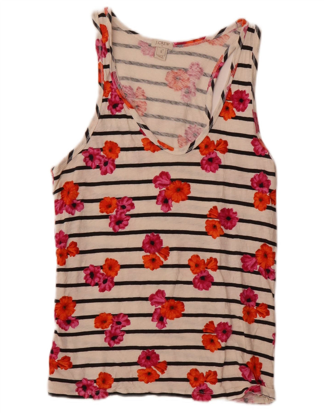Vest Top pentru femei J. CREW UK 10 mic bumbac floral alb