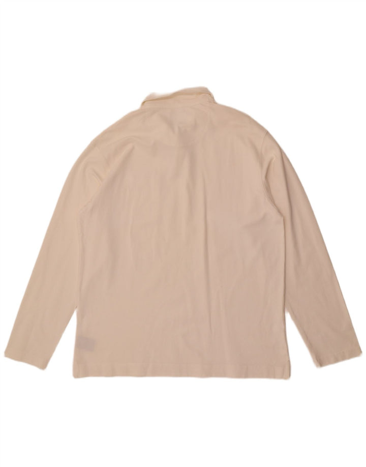 Tricou polo cu mânecă lungă pentru bărbați Faconnable, bumbac alb mare