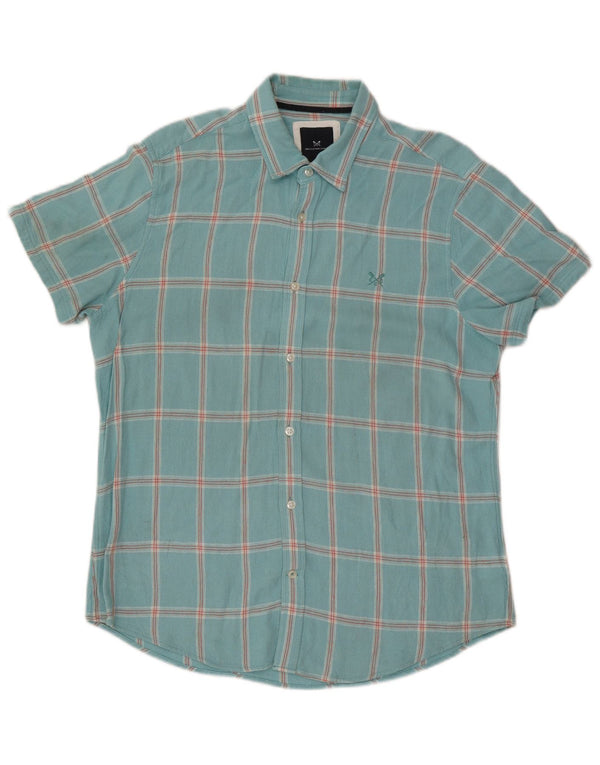 Crew Clothing Cămașă cu mânecă scurtă pentru bărbați, turcoaz mare, viscoză