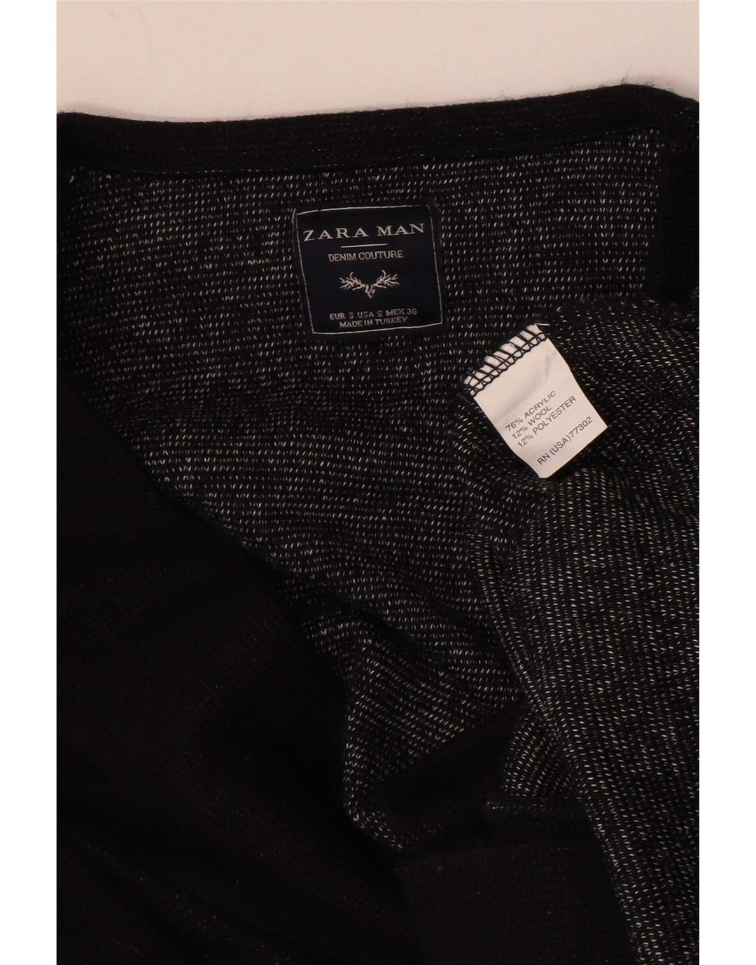 Pulover cardigan pentru bărbați Zara, mic, negru, acrilic