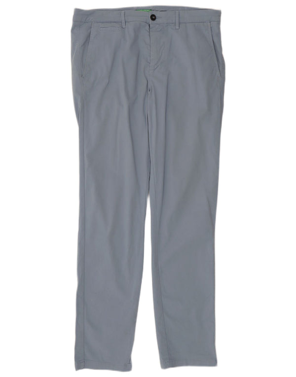 Pantaloni chino drepți pentru bărbați Benetton IT 48 Medium L30 L32 Bumbac albastru