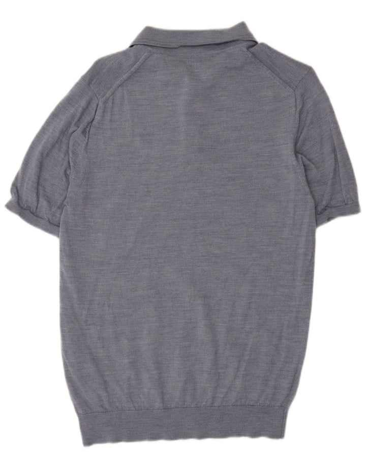 Tricou polo pentru bărbați Reiss, lână albastră medie